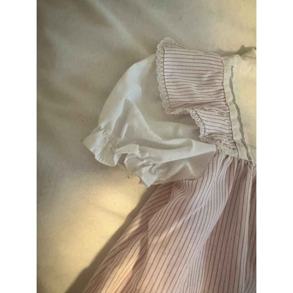 Baby girl‎ vintage pink and white striped dress 12M